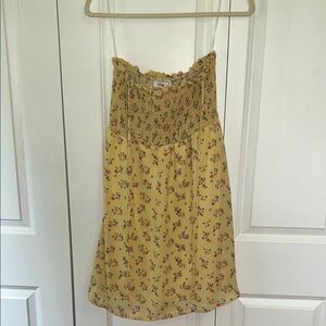 Charming Yellow Floral Mini Dress